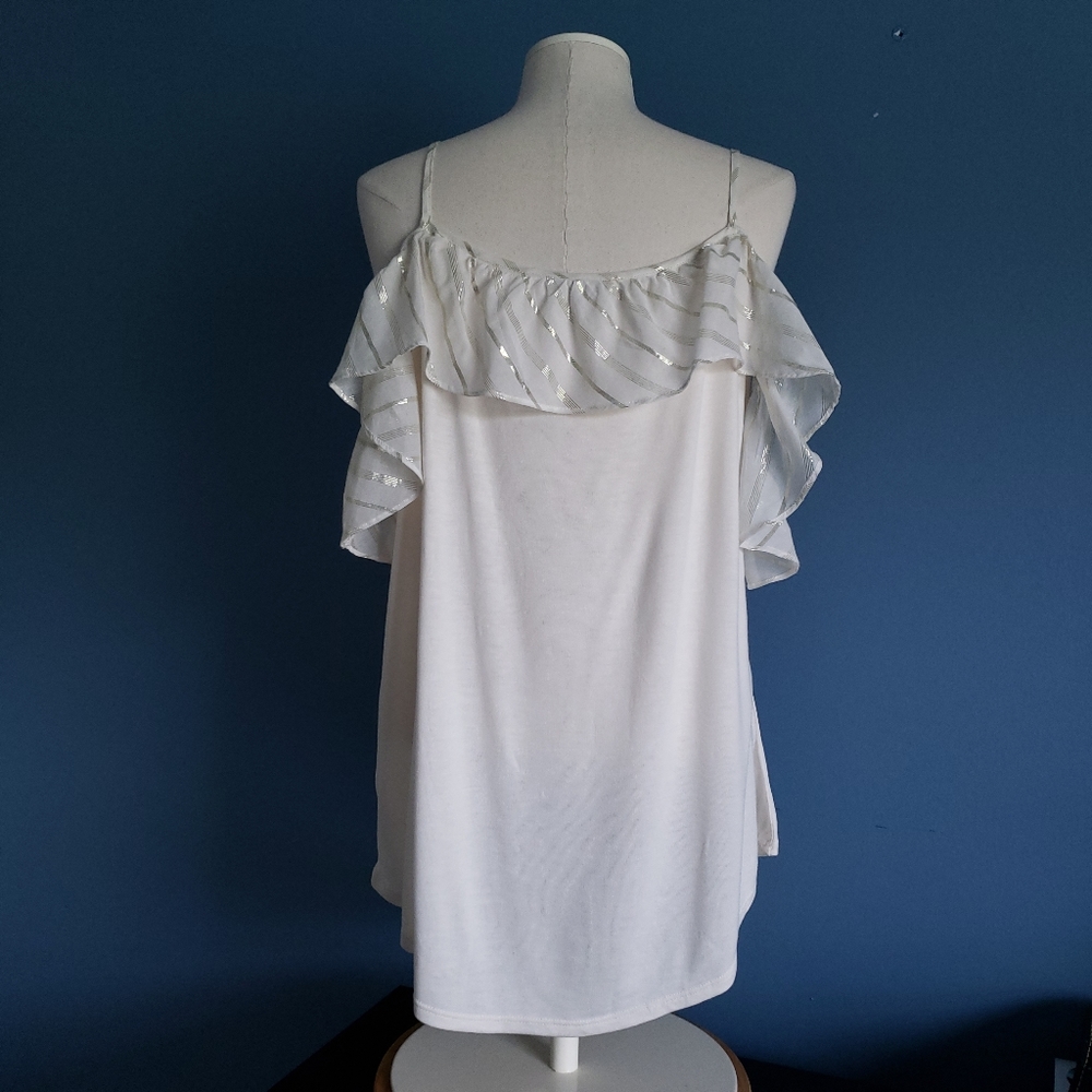 LOFT Ruffled Cold Shoulder Camisole - Picture 4 of 8
